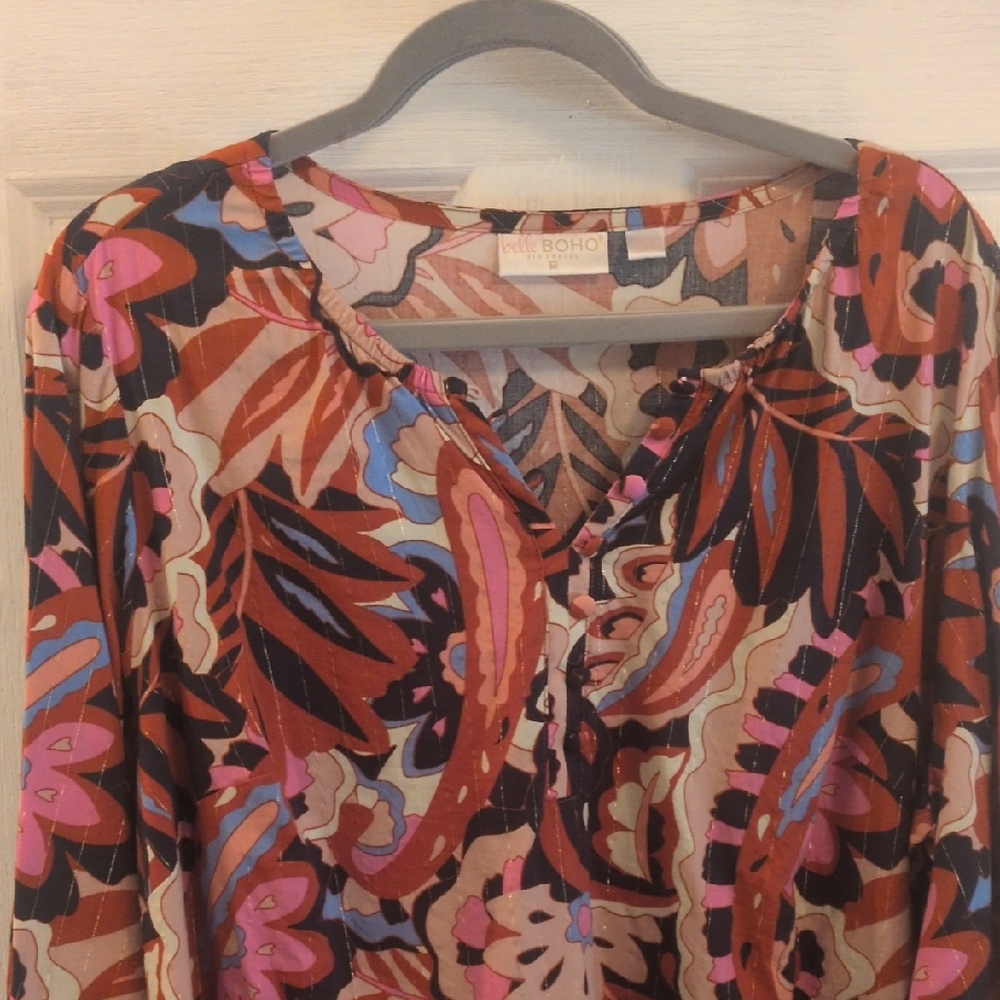 Belle Boho Women's Multicolor Floral Top